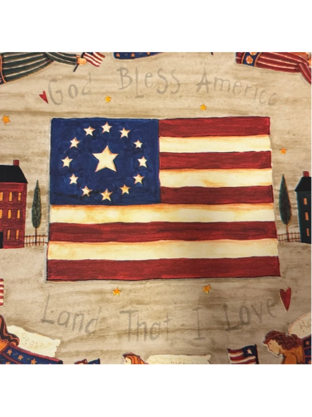 1 Vintage Americana Chesapeake Patriotic Wallpaper Border Angels Flags FF1106-2